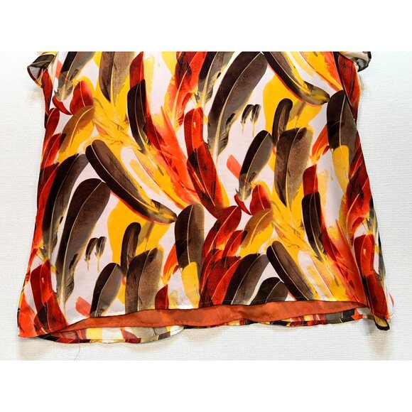 Apt. 9 Womens Ruffled Flutter Sleeve Top Summer Sz 2X Multi Abstract Lightweight - Picture 12 of 12